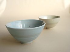 画像1: 【作山窯-SAKUZAN-】夫婦茶碗 ブルー アイボリー/作山/陶器/日本製 (1)