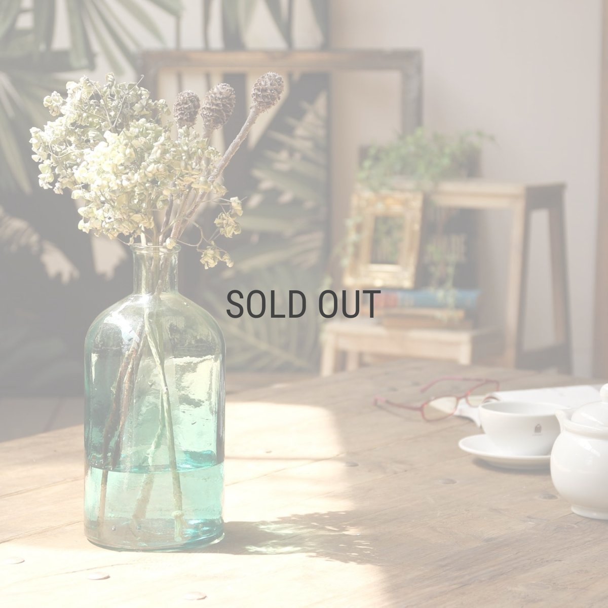 画像4: 【VALENCIA RECYCLE GLASS 】DOCE SKYインテリア　ガラス　ボトルL　グラデーション フラワーアレンジメント 花器 花瓶 BLUE スペイン製 アンティーク 100％リサイクルガラス (4)