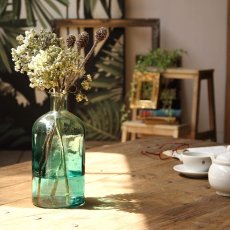 画像4: 【VALENCIA RECYCLE GLASS 】DOCE SKYインテリア　ガラス　ボトルL　グラデーション フラワーアレンジメント 花器 花瓶 BLUE スペイン製 アンティーク 100％リサイクルガラス (4)