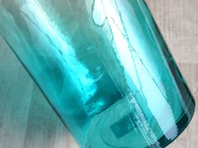 画像1: 【VALENCIA RECYCLE GLASS 】DOCE SKYインテリア　ガラス　ボトルL　グラデーション フラワーアレンジメント 花器 花瓶 BLUE スペイン製 アンティーク 100％リサイクルガラス