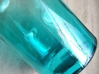 画像1: 【VALENCIA RECYCLE GLASS 】DOCE SKYインテリア ガラス ボトルS グラデーション フラワーアレンジメント 花器 花瓶 BLUE スペイン製 アンティーク 100％ リサイクルガラス