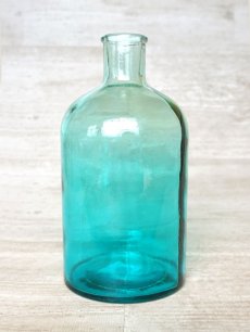画像1: 【VALENCIA RECYCLE GLASS 】DOCE SKYインテリア ガラス ボトルS グラデーション フラワーアレンジメント 花器 花瓶 BLUE スペイン製 アンティーク 100％ リサイクルガラス (1)