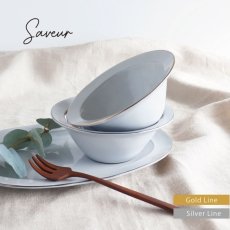 画像1: 【Saveur】サヴールN　ボウル14.5　ゴールド　シルバー　ライン 　金巻き　φ14.5 (1)