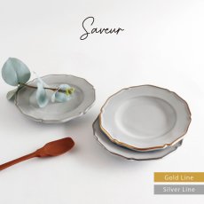 画像1: 【Saveur】サヴールN　ミニプレート　φ11cm　ゴールド　シルバー　ライン　 丸皿 　日本製 サブール (1)