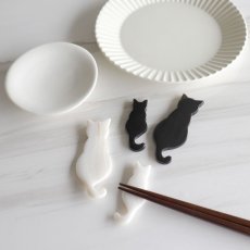 画像2: 【Pearl Collection】親子猫セット　箸置き　カトラリーレスト　大きな猫　ねこ　黒猫　ネコ　黒水牛　水牛角　シェル　貝 (2)