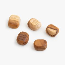 画像5: 【TEAK WOOD】マグネット 石ころ S　5個セット　磁石/チーク材/木製/ウッド/天然木/かわいい/おしゃれ/石/木 (5)