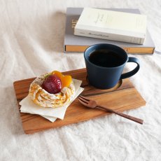 画像1: 【TEAK WOOD】ランチプレートレクタングル M 25ｃｍ カップホルダー有り  四角 トレー プレート トレイ チーク材 木製 ウッド 天然木 インスタ (1)