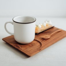 画像6: 【TEAK WOOD】ランチプレートレクタングル M 25ｃｍ カップホルダー有り  四角 トレー プレート トレイ チーク材 木製 ウッド 天然木 インスタ (6)