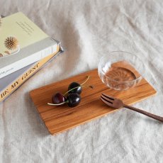 画像1: 【TEAK WOOD】ランチプレート　レクタングル　S　20ｃｍ カップホルダー有り (1)