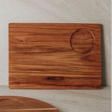 画像2: 【TEAK WOOD】プレート　レクタングル　L　30ｃｍ カップホルダー有り (2)