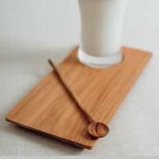 画像3: 【TEAK WOOD】ランチプレート　レクタングル　S　20ｃｍ カップホルダー有り (3)