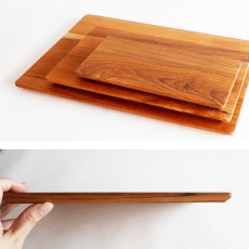 画像8: 【TEAK WOOD】プレート　レクタングル　S　20ｃｍ/カップホルダー無し/四角/丸/トレー/プレート/トレイ/チーク材/木製/ウッド/天然木/インスタ (8)