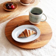 画像1: 【TEAK WOOD】Plate プレート ラウンド L 27ｃｍ カップホルダー無し 丸 トレー プレート トレイ チーク 木製プレート 天然木 (1)