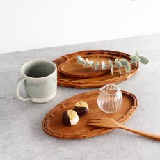 画像1: 【TEAK WOOD】オーバルプレート　M　24ｃｍ　チーク (1)