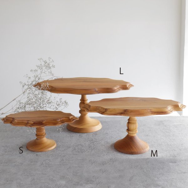 TEAK WOOD】ケーキスタンド オーバル L 28cm チーク 木製 - Nature Ave.