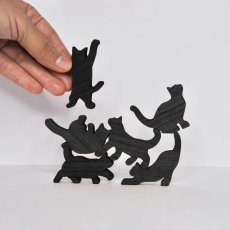 画像7: 【TEAK WOOD】Cat Stack Tower キャットスタックタワー 20pcs set Natural Black 木製 オブジェ 積み木 猫 (7)
