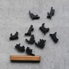 画像10: 【TEAK WOOD】Cat stack tower キャットスタックタワー 10pcs set Natural Black 木製 オブジェ 積み木 猫 (10)