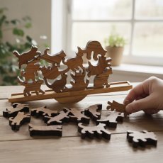 画像8: 【TEAK WOOD】Cat Stack Tower キャットスタックタワー 20pcs set Natural Black 木製 オブジェ 積み木 猫 (8)