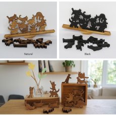 画像4: 【TEAK WOOD】Cat Stack Tower キャットスタックタワー 20pcs set Natural Black 木製 オブジェ 積み木 猫 (4)