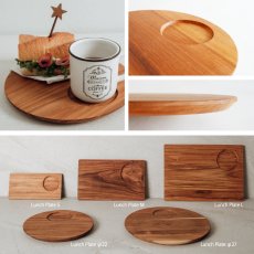 画像4: 【TEAK WOOD】ランチプレート　ラウンド　Ｍ　22ｃｍ　カップホルダー　丸　チーク 木製 天然木  (4)