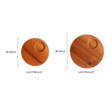 画像6: 【TEAK WOOD】ランチプレート ラウンド Ｌ 27ｃｍ カップホルダー有り  丸 トレー プレート トレイ チーク材 木製 ウッド 天然木 インスタ (6)