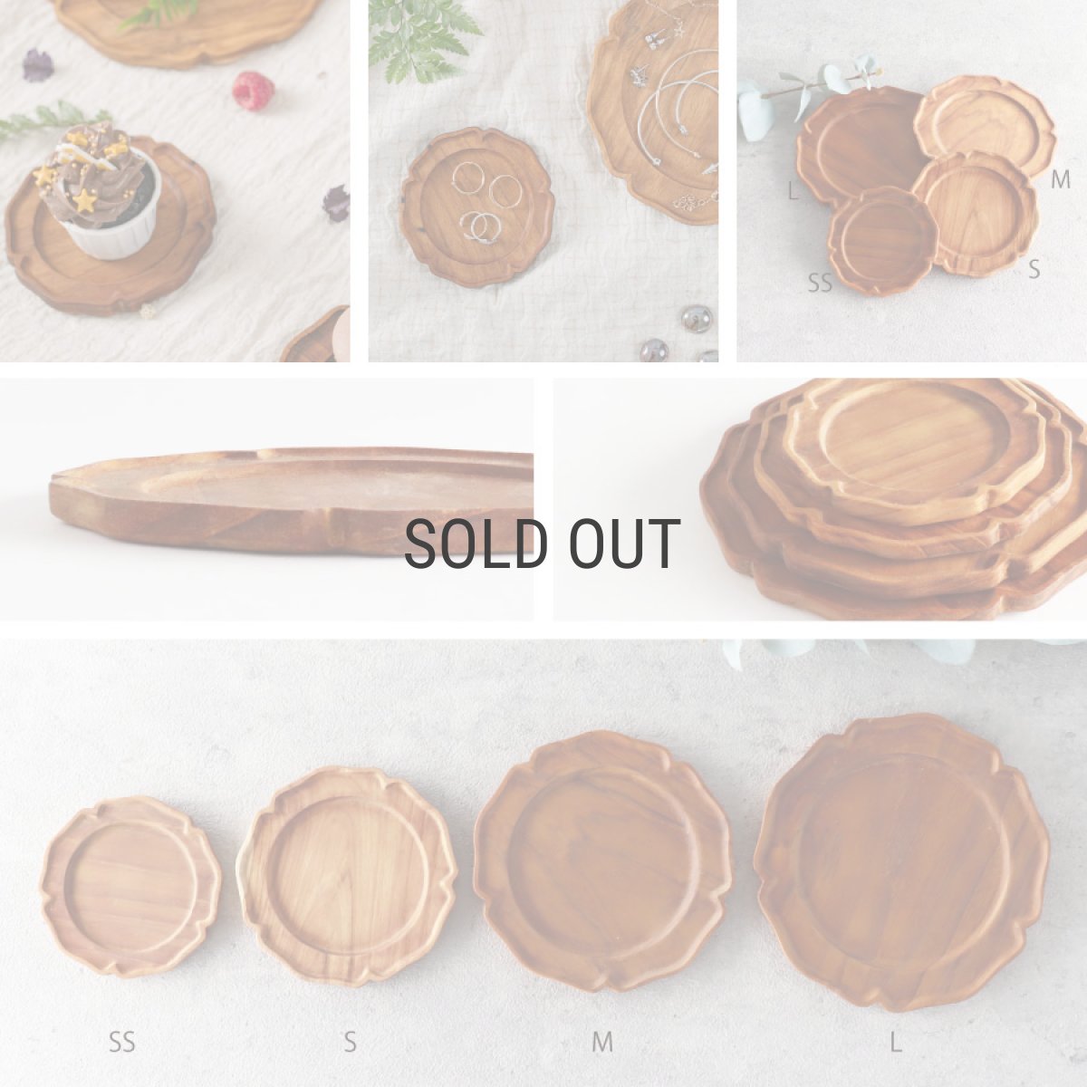 画像4: 【TEAK WOOD】輪花　rinka プレート　SS　10ｃｍ　木製　ウッドプレート (4)