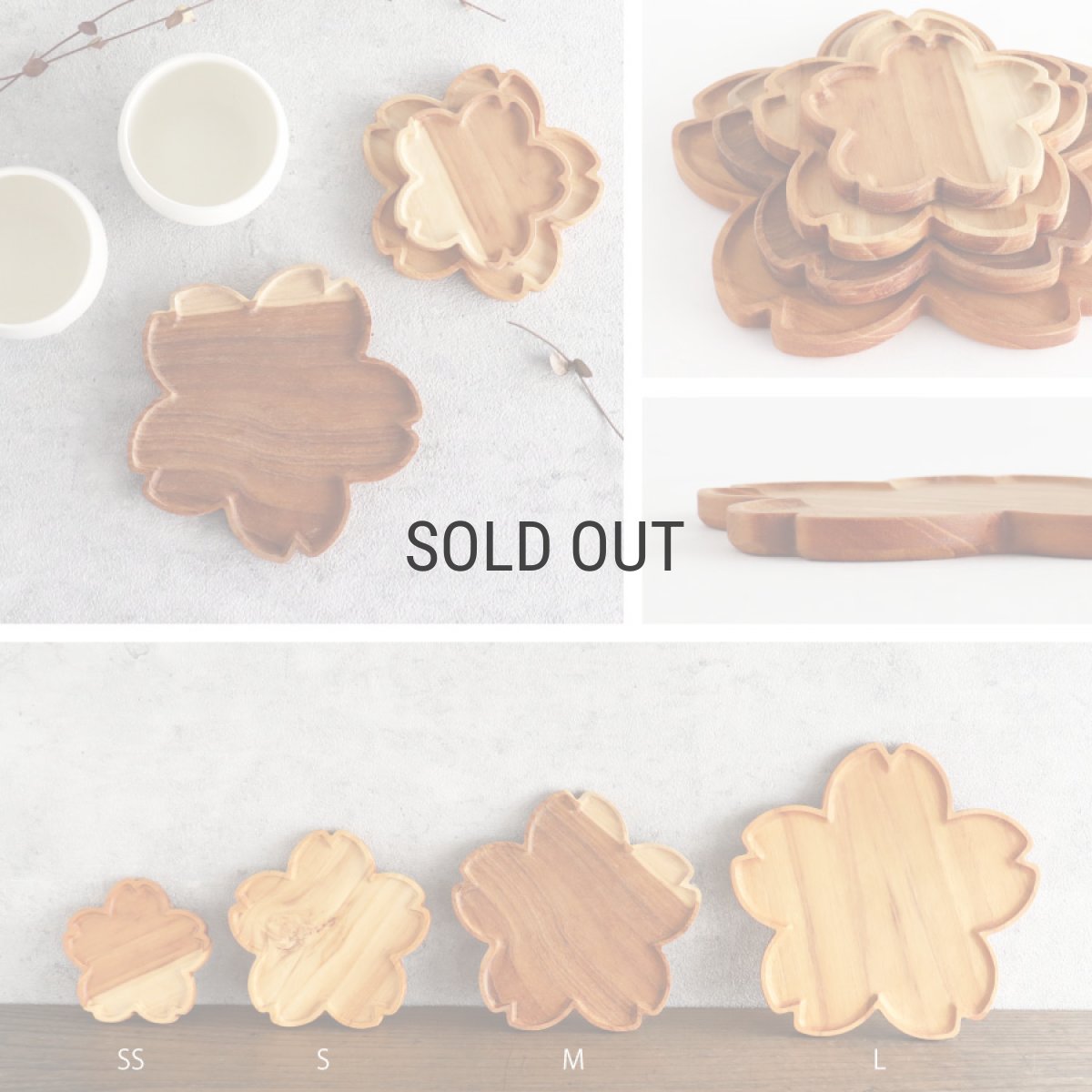 画像4: 【TEAK WOOD】桜 sakura　プレート　M　14ｃｍ 　チーク材　木製　ウッドプレート (4)