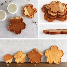 画像4: 【TEAK WOOD】桜 sakura　プレート　M　14ｃｍ 　チーク材　木製　ウッドプレート (4)