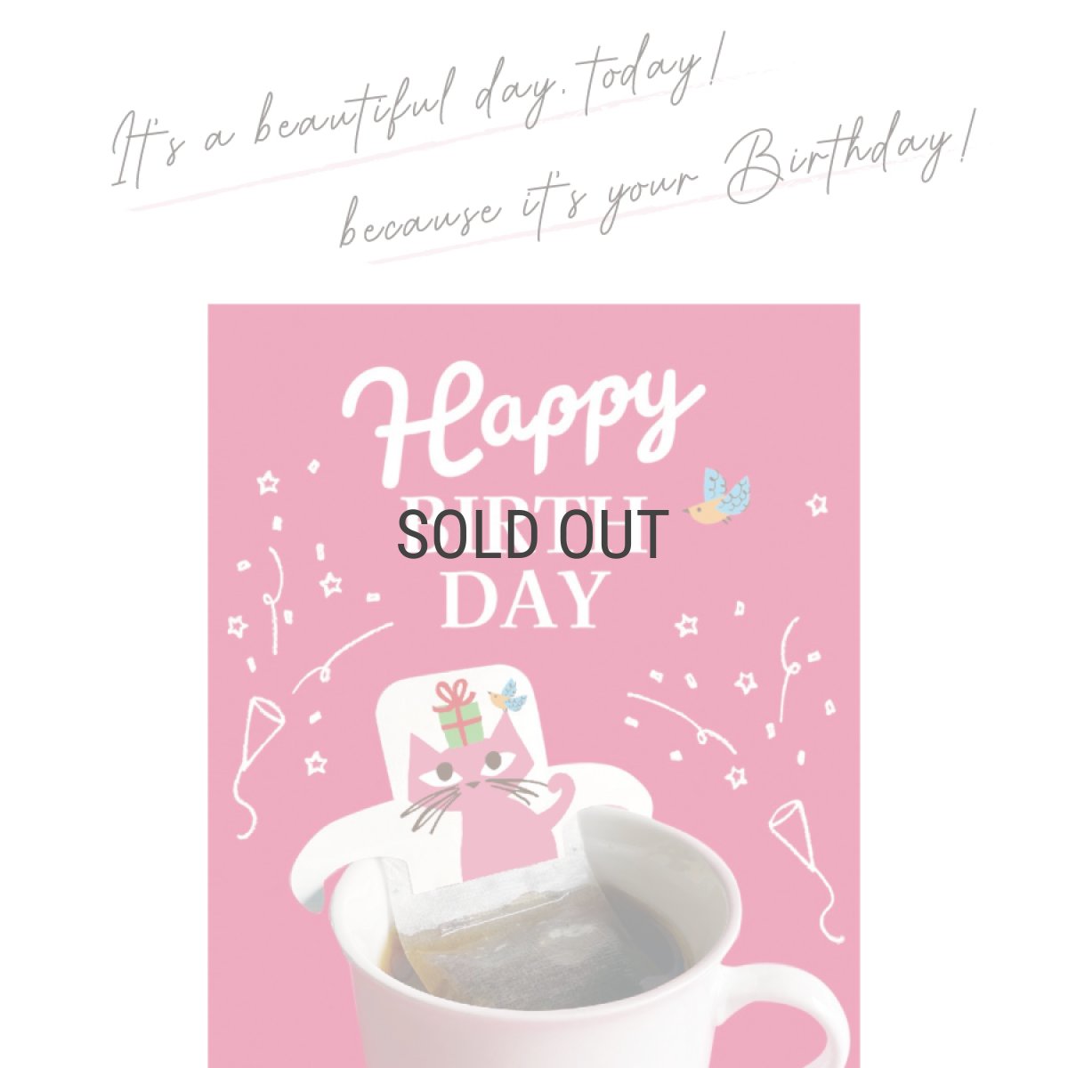 画像2: 【TEA】Happy BIRTHDAY　ティーバッグ　ダージリン　7.5g　紅茶　ネコ　日本製　 (2)