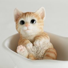 画像7: 【TYS】Cat in a bath 　キャット イン ア バス　猫バスタブ　オブジェ　レジン　19x12cm 　インテリア (7)