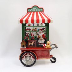 画像7: 【TKYR】バブルLED ライト　サンタのワークショップ　Santa's Workshop 　電子オルゴール８曲　H27cm クリスマス (7)