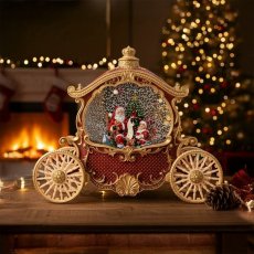 画像4: 【TKYR】バブルLED ライト　サンタクロース馬車　H22.2cm  クリスマス  スノードーム (4)