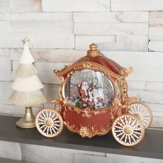 画像1: 【TKYR】バブルLED ライト　サンタクロース馬車　H22.2cm  クリスマス  スノードーム (1)