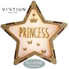 画像1: 【VINTIUN】ビンティウン　名入れ注文　スターライト　6. PRINCESS　木製星型ライト　スペイン製 (1)