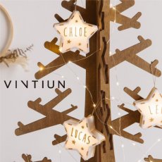 画像1: 【VINTIUN】ビンティウン　ミニスターライト　木製星型ライト 　カスタマイズ　オーナメント (1)