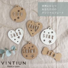 画像1: 【VINTIUN】ビンティウン　ウッドプレート　ネームプレート　カスタマイズ　名入れ　スペイン製　 (1)