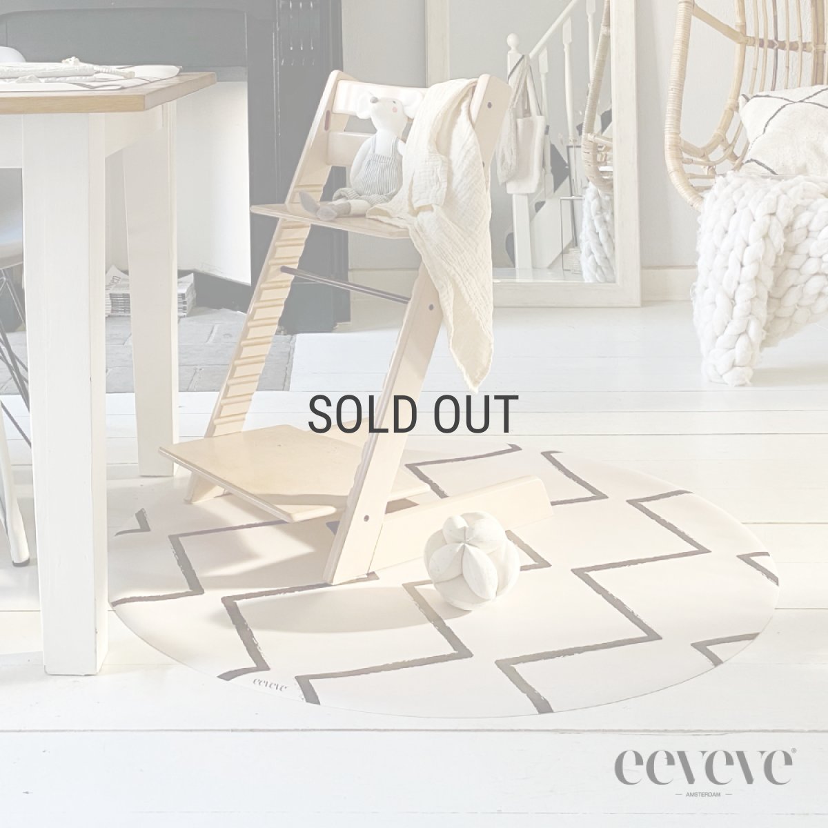画像1: 【eeveve】　イービーブ　スプラッシュフロアマット　Beni Ecru　ベニエクリュ　110×110cm　ベビーアイテム　ビニールマット　オランダ　アムステルダム (1)