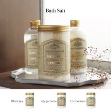 画像1: 【 Senteur et Beaute 】 バスソルト400g　ホワイトティー　リリーガーデニア　コットンリネン　フランス製　サンタール・エ・ボーテ (1)