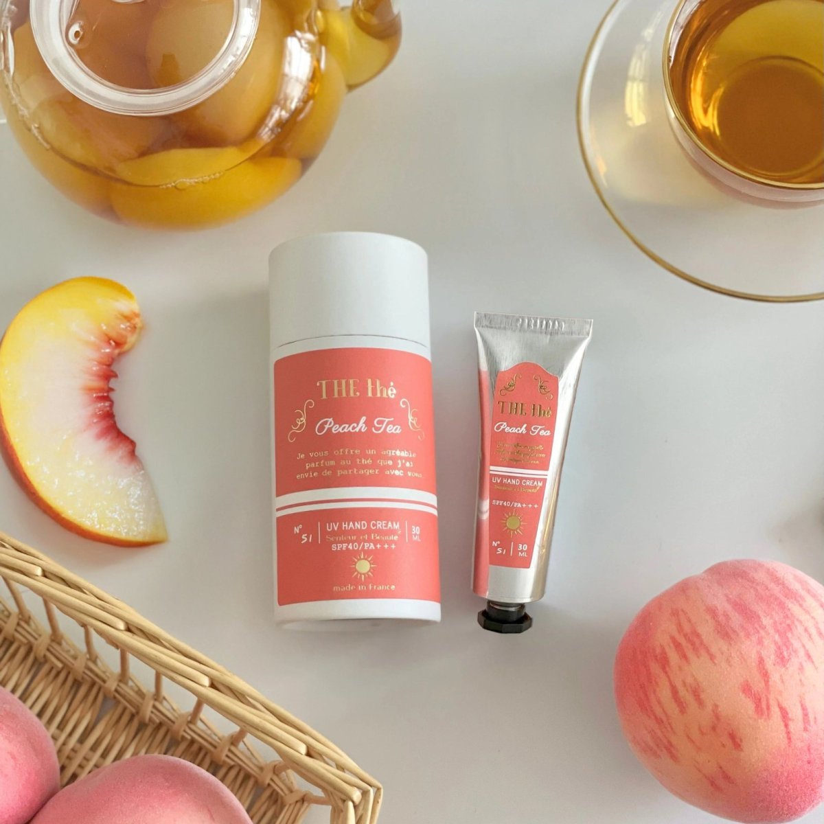 画像2: 【THE the】数量限定　ピーチティー　UV ハンドクリーム 30ml　Peach Tea サンタール・エ・ボーテ　Senteur et Beaute　フランス製　日焼け止め　UVケア (2)