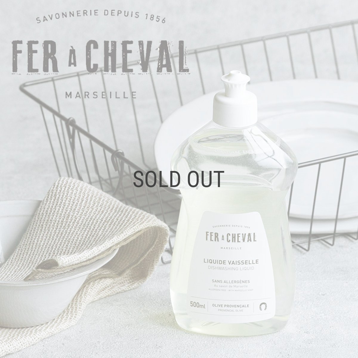 画像1: 【FER A CHEVAL】 フェールシュヴァル　ディッシュソープ 500ml　食器用洗剤　ソープ　オリーブ　ナチュラル　肌に優しい　食器洗剤　フランス製 (1)