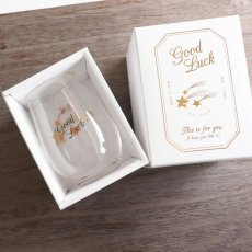 画像8: 【ADERIA】メッセージ　タンブラー　Thank You Be Happy Good Luck 　グラス　ガラス　ゴールド アデリア　 (8)