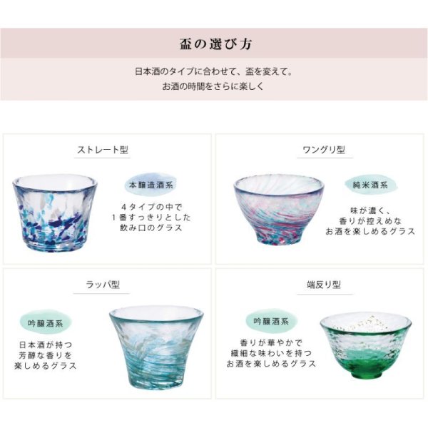 津軽びいどろ】金彩ぐいのみ 盃 なつの宵 こぼれ桜 なごり雪 すずし風