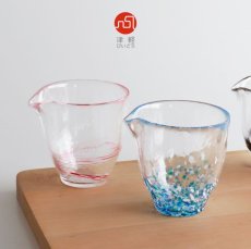 画像1: 【津軽びいどろ】盃コレクション　片口　桜流し　あじさい　徳利 ピッチャー ガラス食器 石塚硝子 アデリア 日本製 (1)