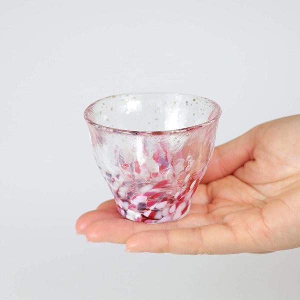 津軽びいどろ】金彩ぐいのみ 盃 なつの宵 こぼれ桜 なごり雪 すずし風