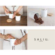 画像7: 【SALIU KITCHEN】キャニスター BS08 　選べる　キャニスター２個＋おおさじこさじチーク材 セット チーク材　木葢　白磁　日本製　LOLO ロロ 美濃焼 (7)
