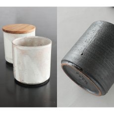 画像6: 【SALIU】キャニスター　SA03　335ml  粉引き・黒柿釉　チーク 木蓋  保存容器 　ロロ LOLO 　美濃焼　日本製 (6)