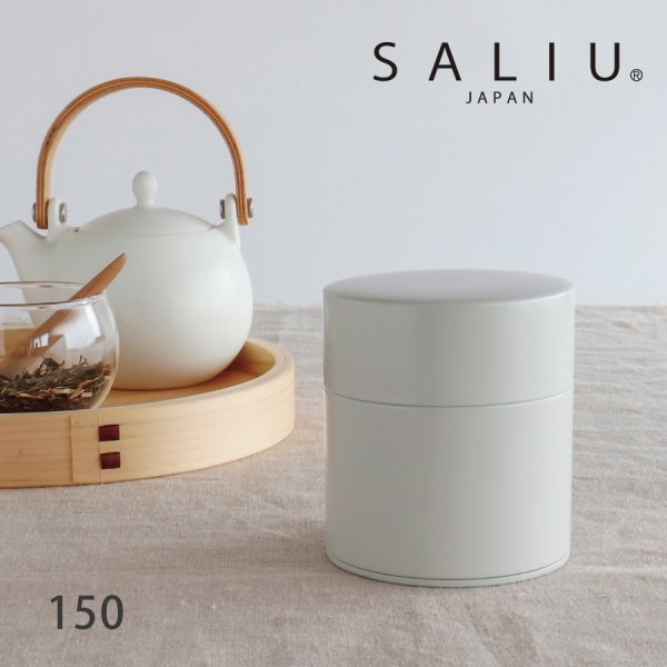 SALIU】茶缶 150 （灰白・薄墨） 保存容器 370ml キャニスター 江東堂