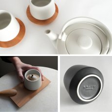 画像5: 【SALIU】縁 EN　400　ギフトセット　３点セット　（土瓶急須 400ml、湯呑み2個）  日本製  美濃焼　 ( 白・黒・灰 ) (5)