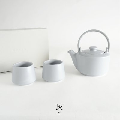 画像3: 【SALIU】縁 EN　600ギフトセット　（土瓶急須 600ml、湯呑み2個）  日本製  美濃焼　 ( 白・黒・灰 )