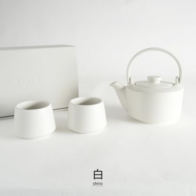 画像1: 【SALIU】縁 EN　600ギフトセット　（土瓶急須 600ml、湯呑み2個）  日本製  美濃焼　 ( 白・黒・灰 )